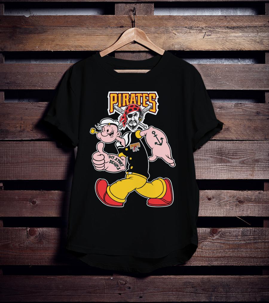 Pirates Popeye My Story Designs 51 Pittsburgh Pirates T-Shirt