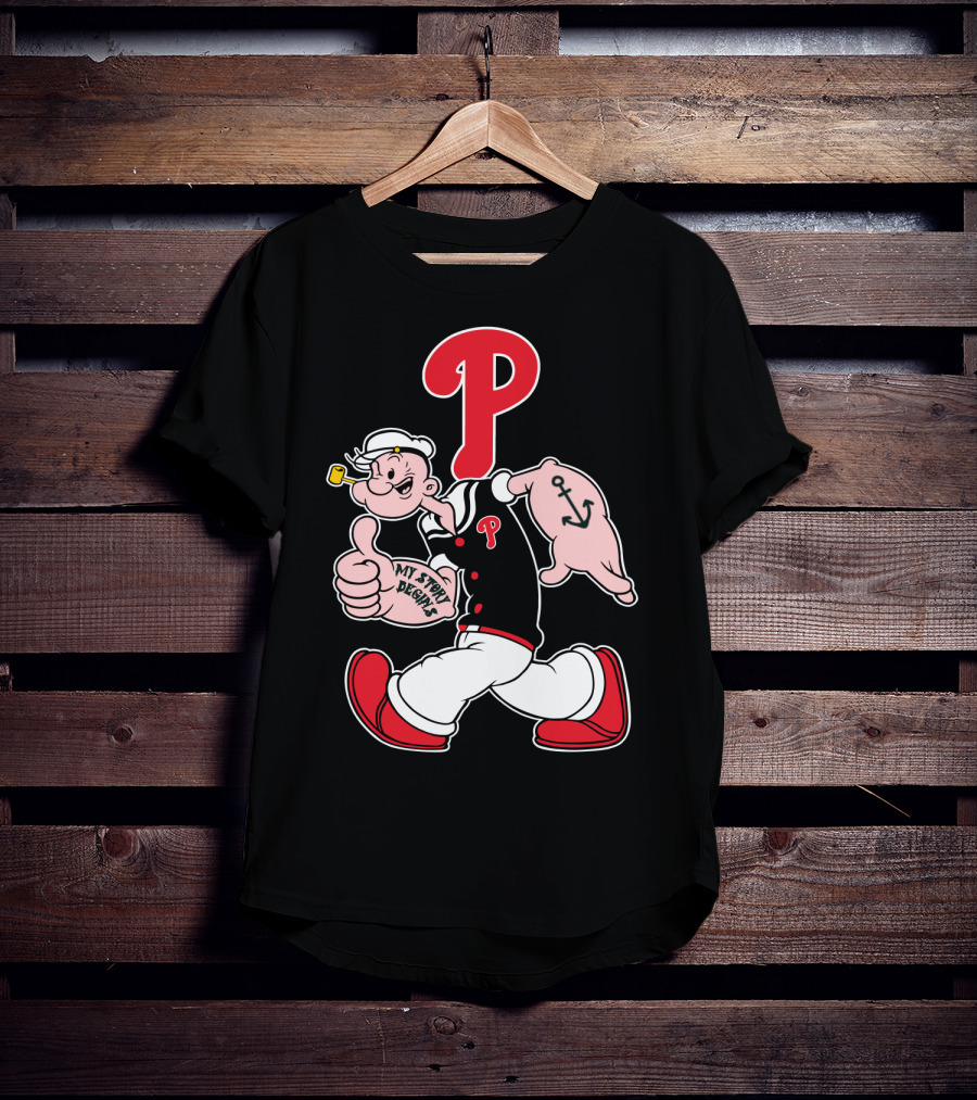 Popeye Phillies P Mascot My Story Designs T-Shirt