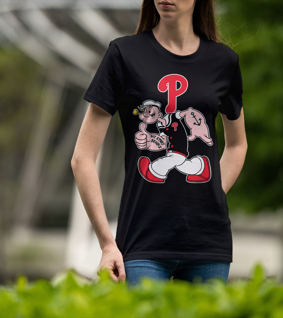 Popeye Phillies P Mascot My Story Designs T-Shirt