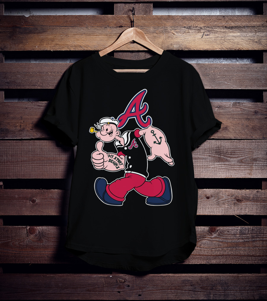Atlanta Braves Cartoon Character My Story Designs Vintage Style T-Shirt