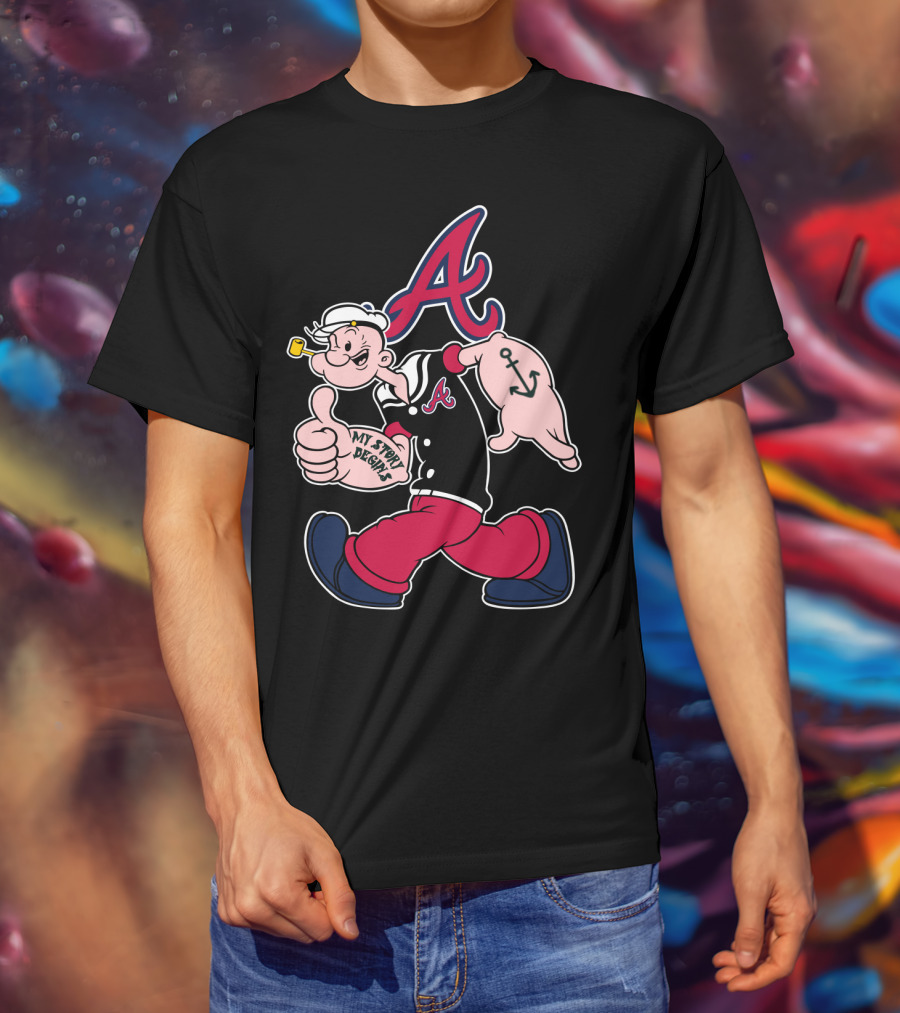 Atlanta Braves Cartoon Character My Story Designs Vintage Style T-Shirt