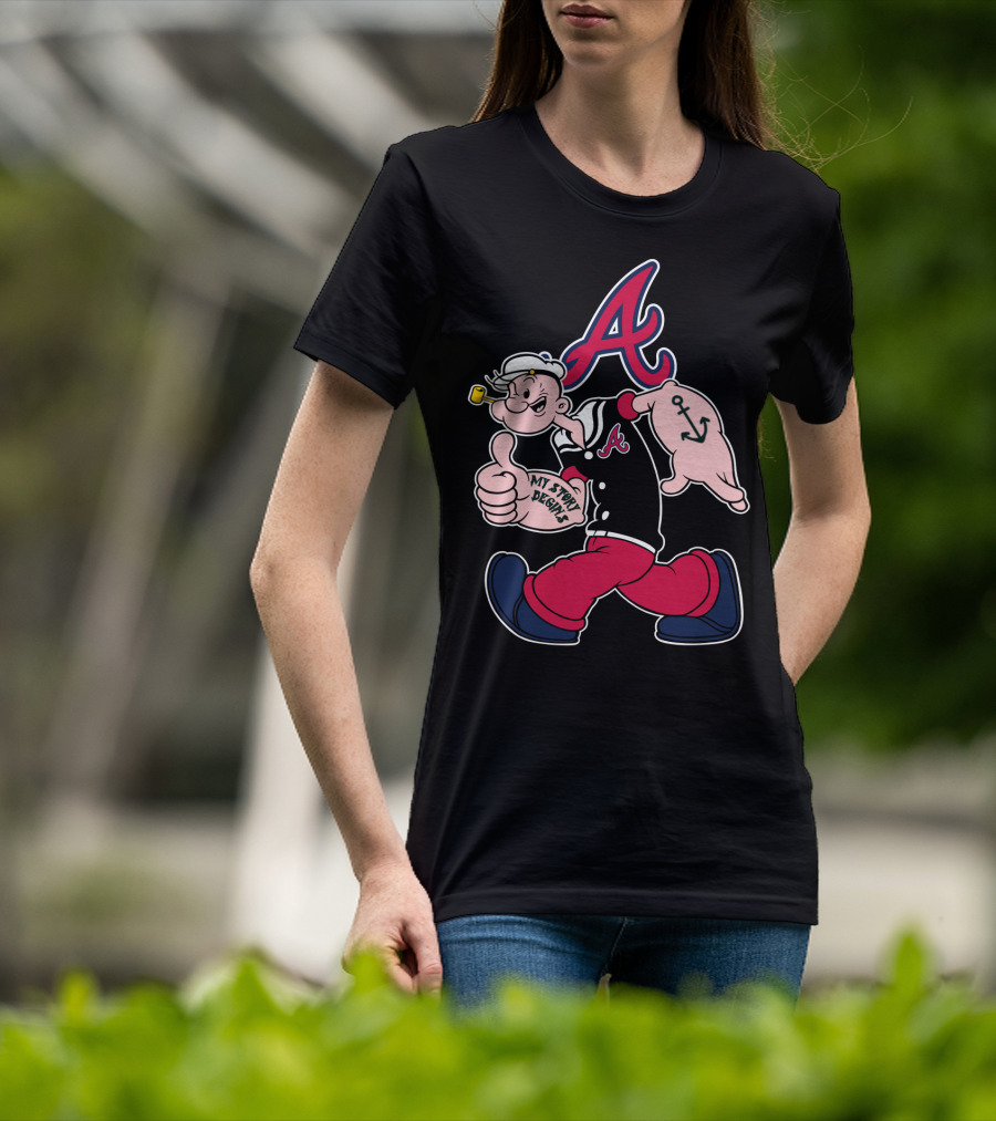Atlanta Braves Cartoon Character My Story Designs Vintage Style T-Shirt