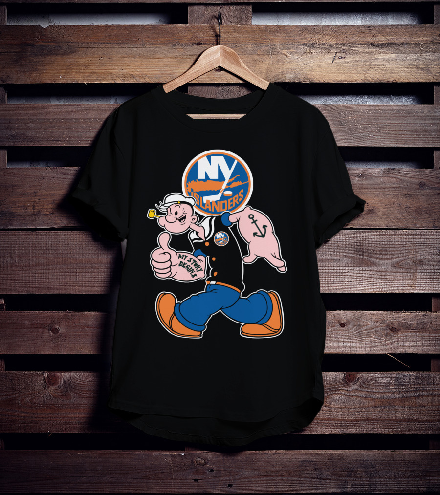 Ny Islanders Popeye Thumbs Up Anchor Tattoo My Sport Designs T-Shirt