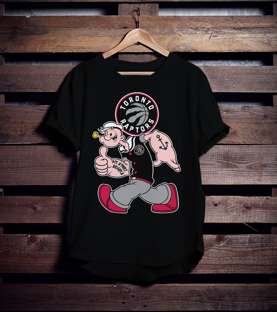 Toronto Raptors '95 My Story Begins Popeye T-Shirt
