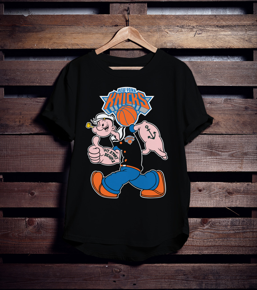 New York Knicks Popeye Cartoon Basketball Collaboration 103 T-Shirt