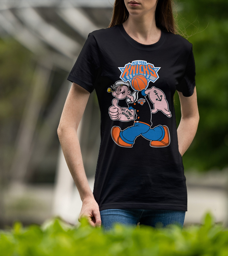 New York Knicks Popeye Cartoon Basketball Collaboration 103 T-Shirt
