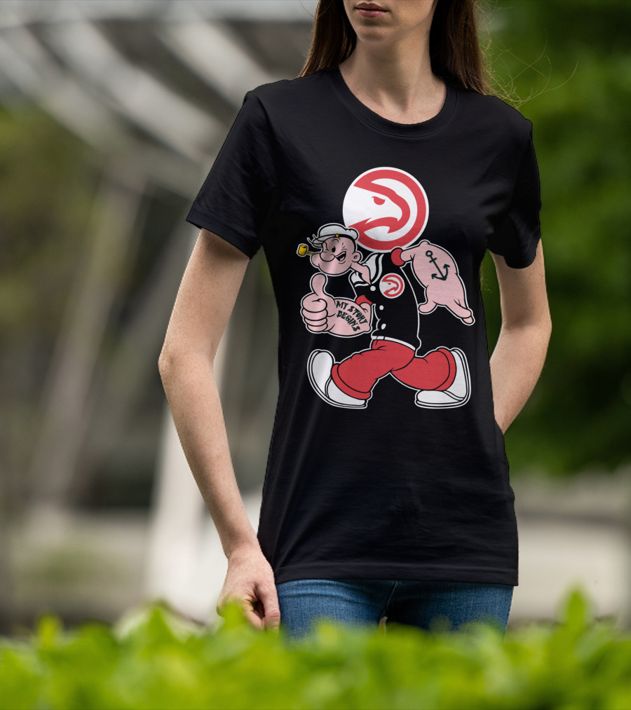 Atlanta Hawks Popeye Mashup My Story Designs T-Shirt