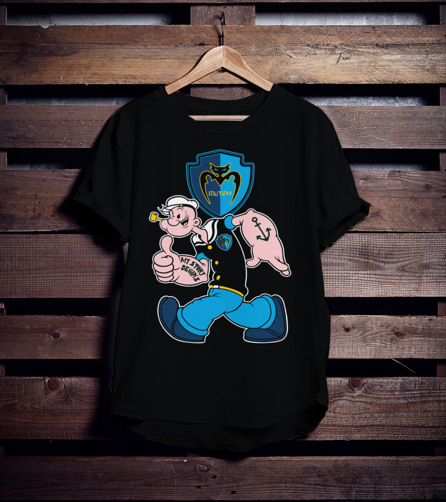 Tampa Bay Mutiny Popeye My Story Begins 124 Anchor Shield T-Shirt