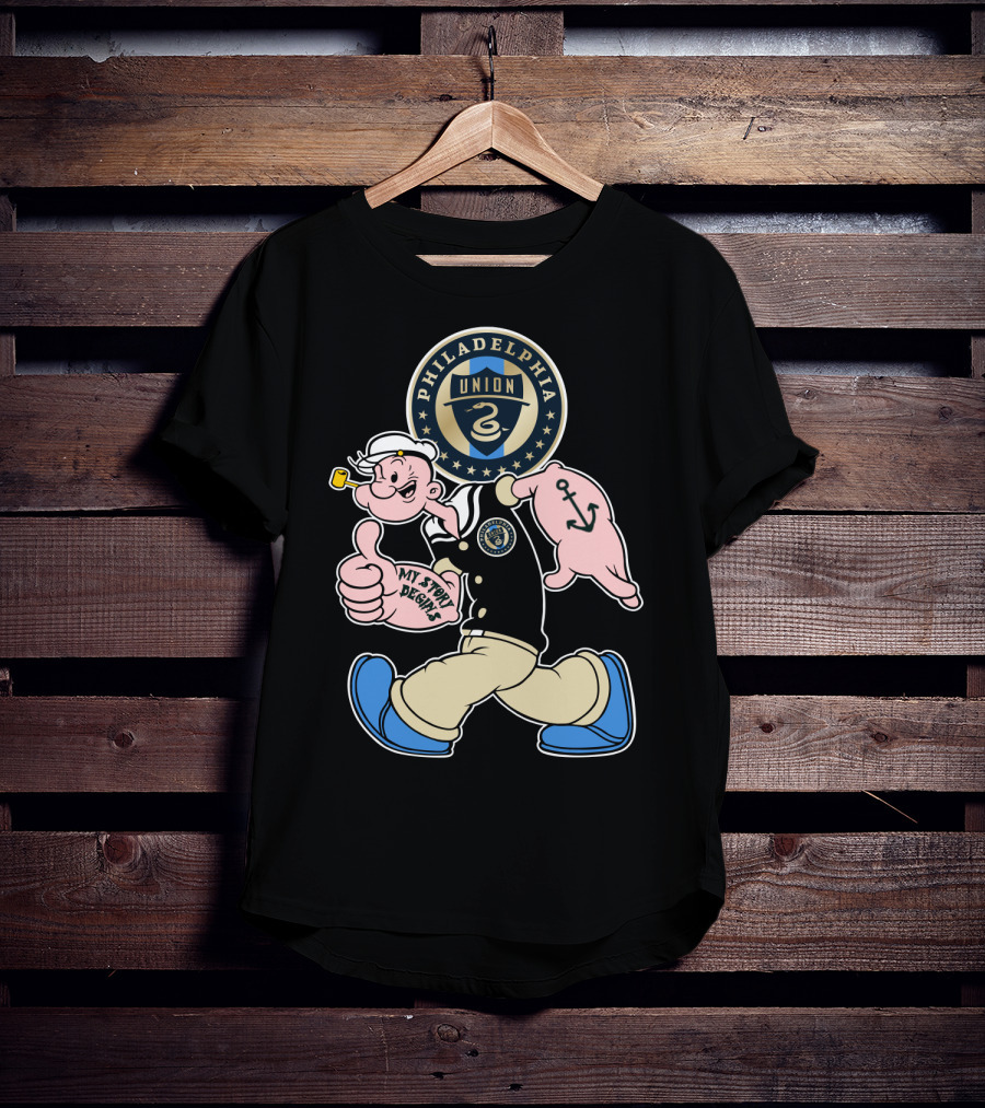 Philadelphia Union Popeye My Story Begins Soccer Badge T-Shirt