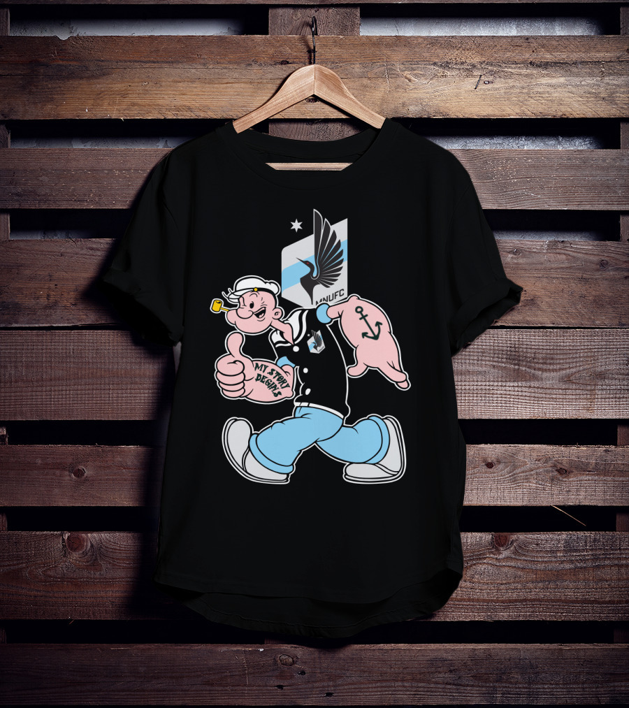 Minnesota United Fc Popeye My Story Designs Anchor T-Shirt