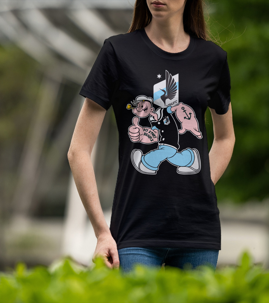 Minnesota United Fc Popeye My Story Designs Anchor T-Shirt