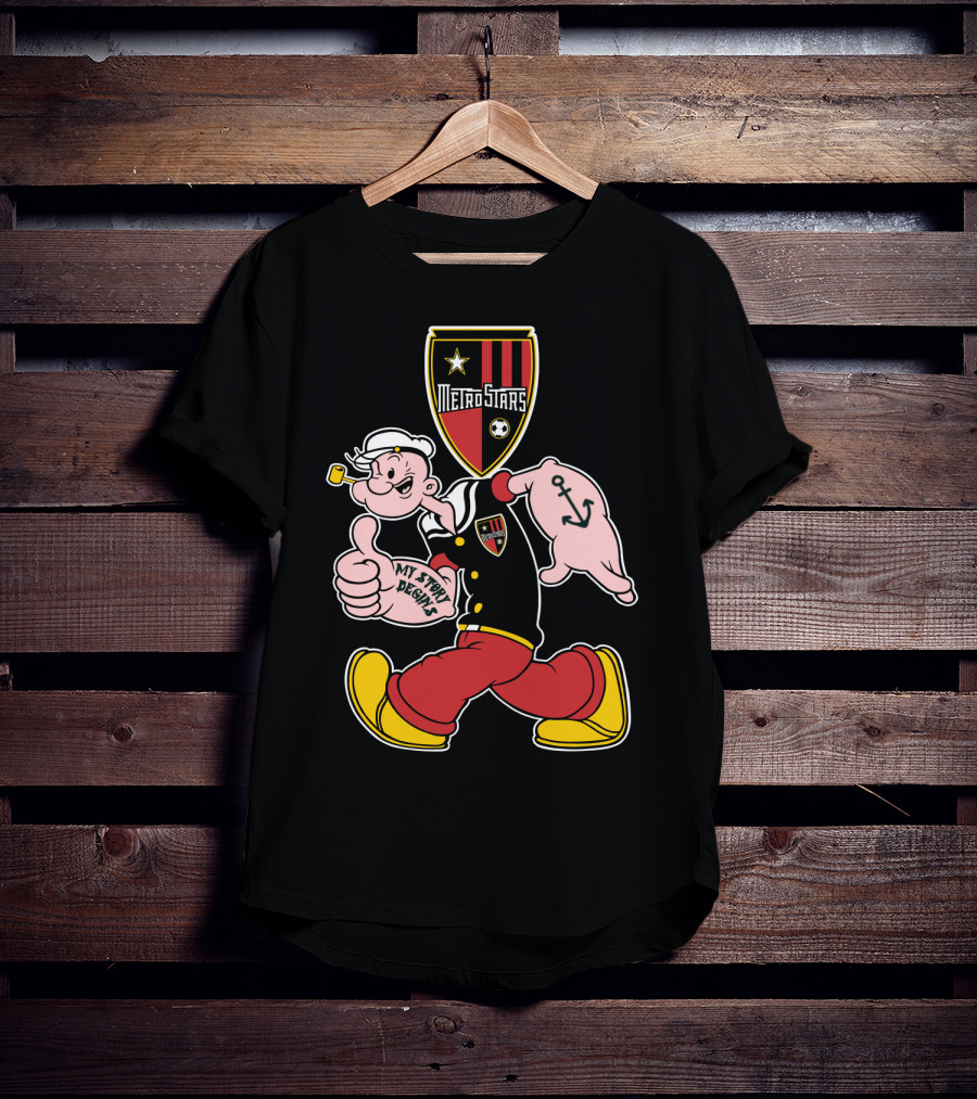 Metrostars My Story Begins Popeye Anchor Soccer T-Shirt