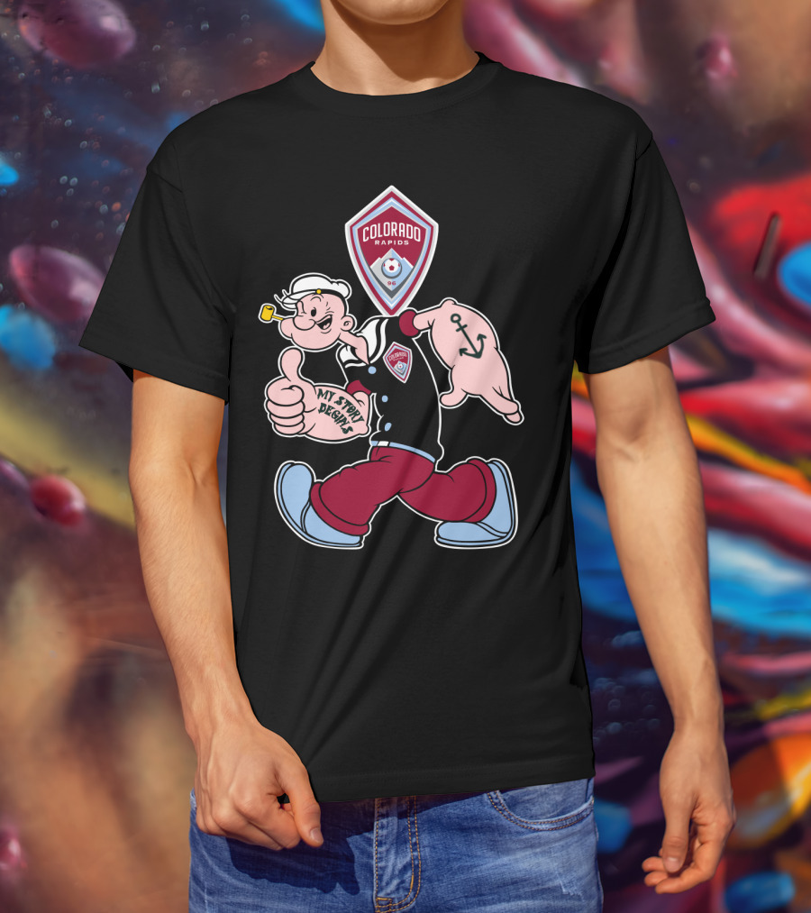 Popeye My Story Begins Colorado Rapids Soccer Badge Anchored T-Shirt