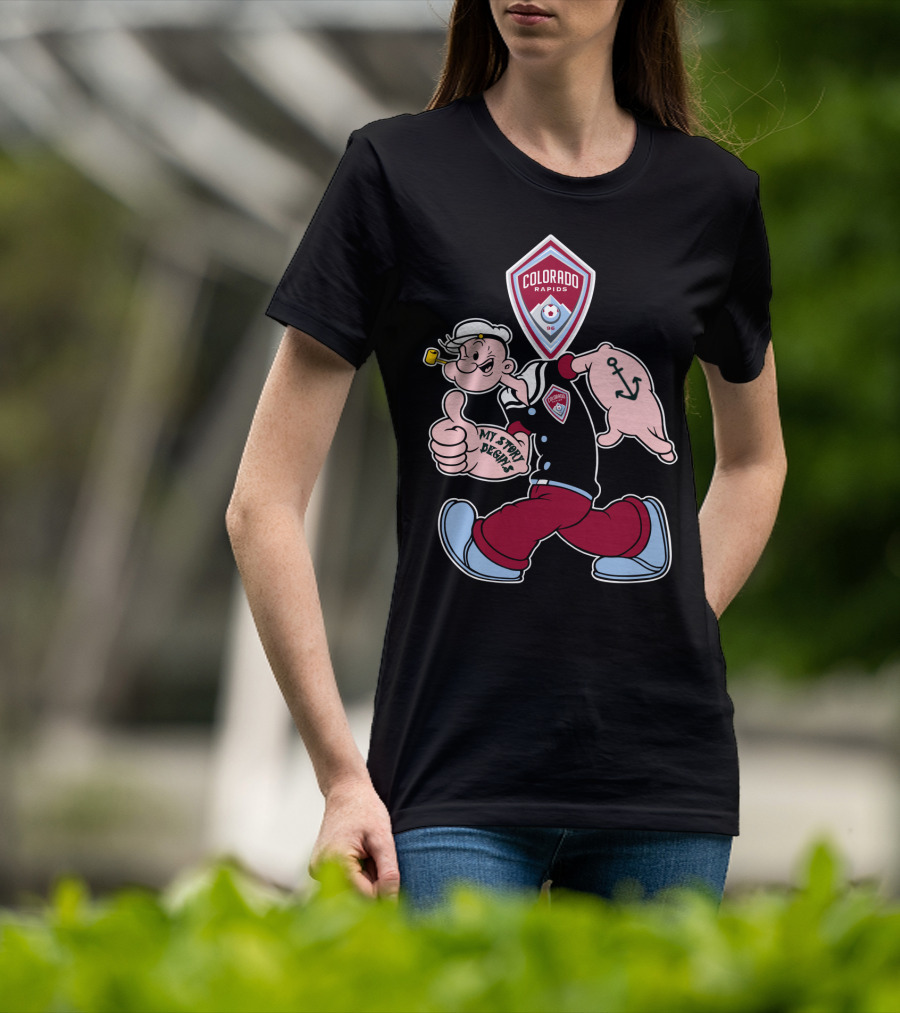Popeye My Story Begins Colorado Rapids Soccer Badge Anchored T-Shirt