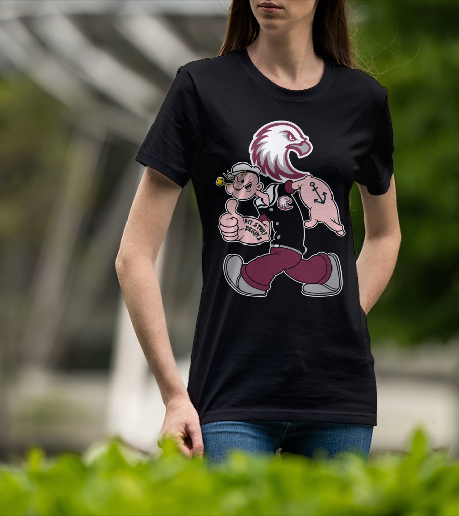 Augsburg Auggies My Story Designs Popeye Eagle Anchor T-Shirt