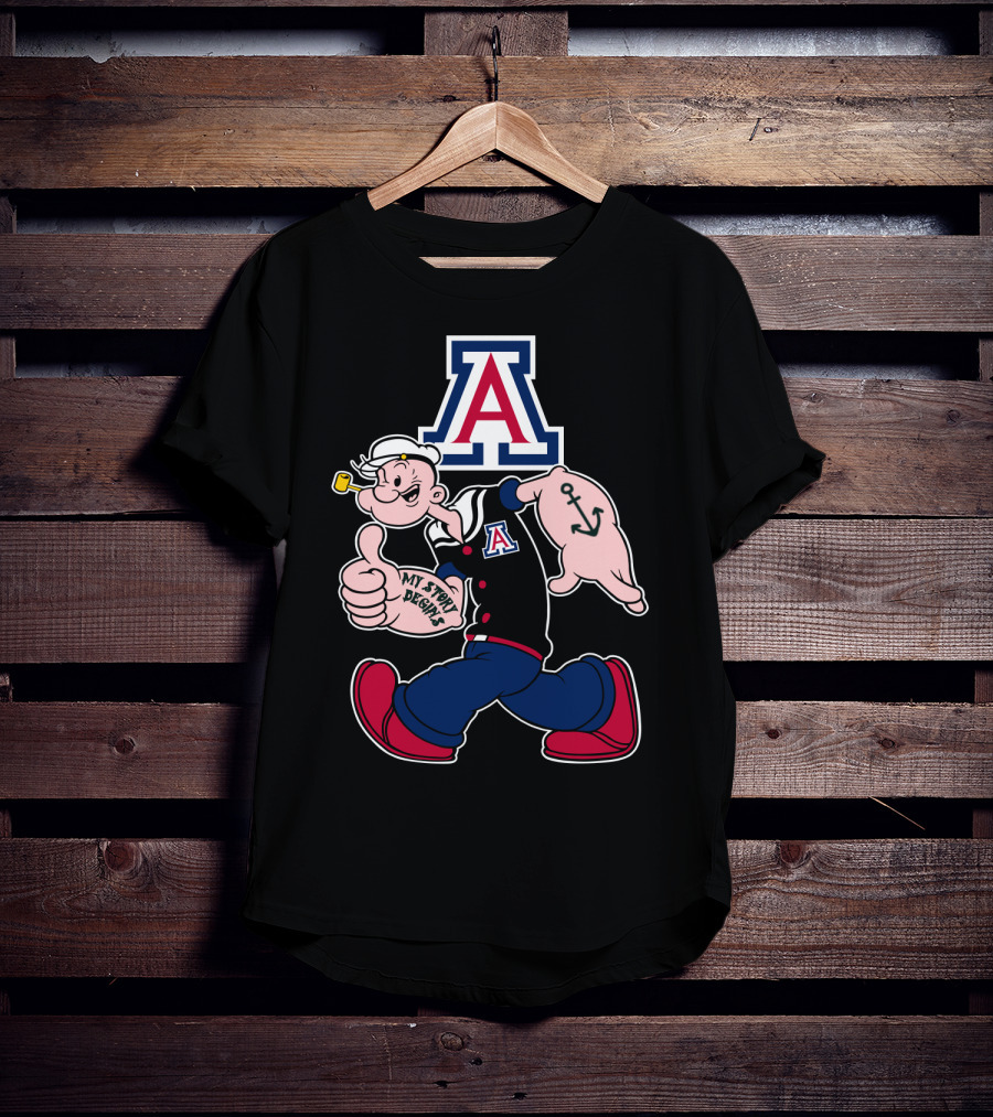 Arizona Wildcats Popeye Anchor My Story Begins Vintage Style T-Shirt