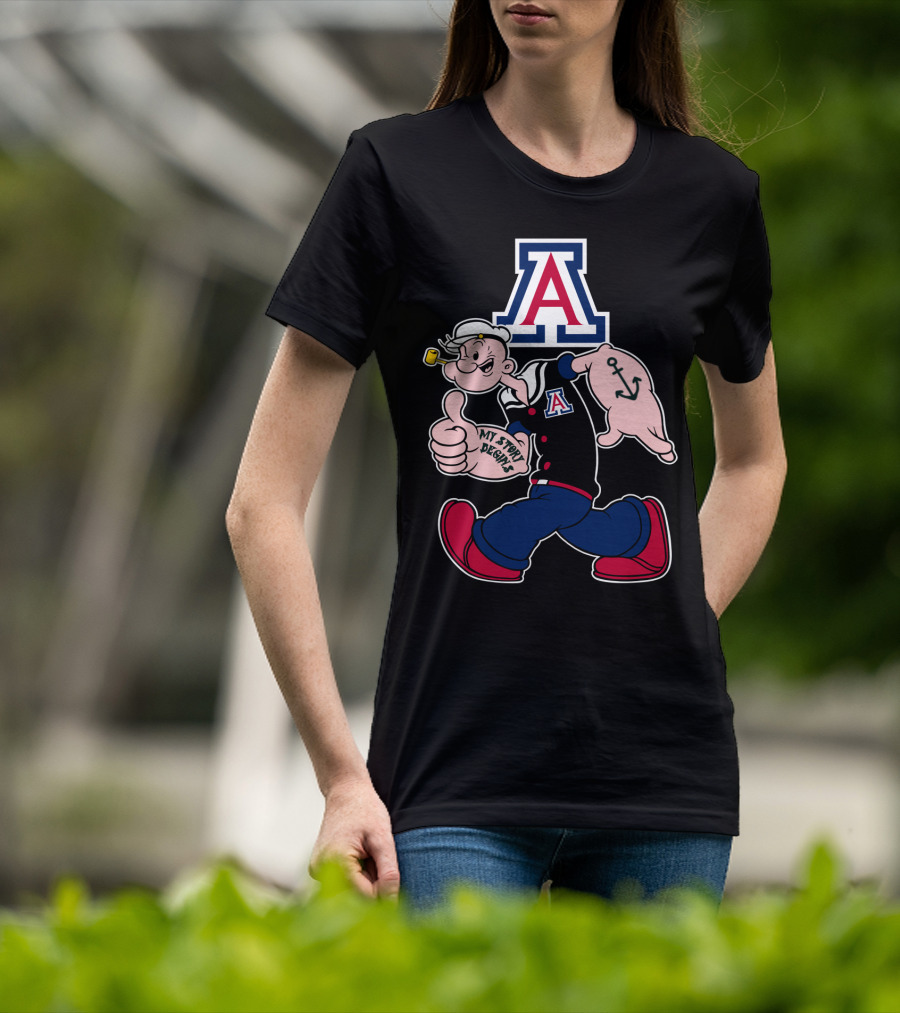 Arizona Wildcats Popeye Anchor My Story Begins Vintage Style T-Shirt