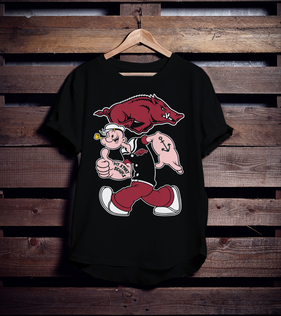 Popeye Arkansas Razorbacks My Story Begins T-Shirt