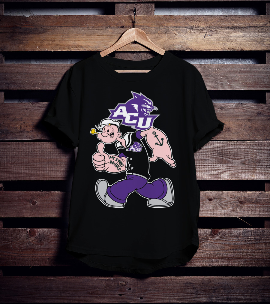 Acu Wildcats Popeye My Story Begins Anchor Tattoo T-Shirt