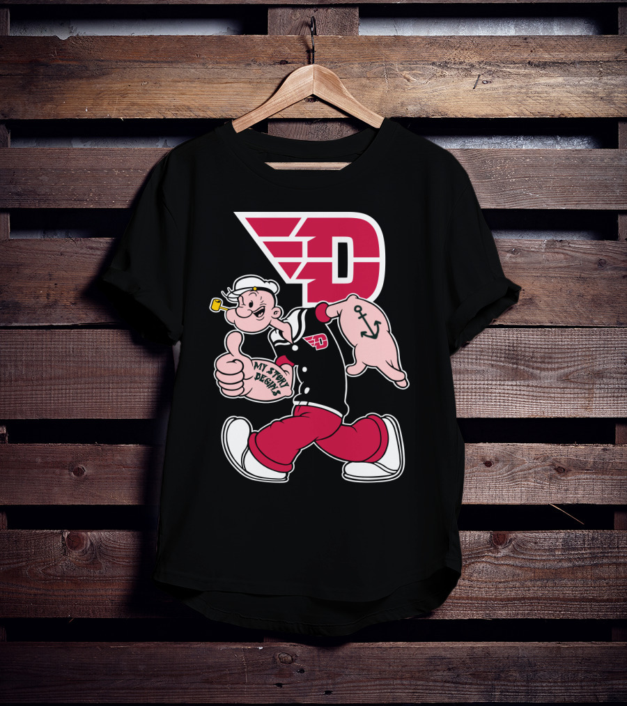 Dayton Flyers 176 Popeye Thumbs Up T-Shirt