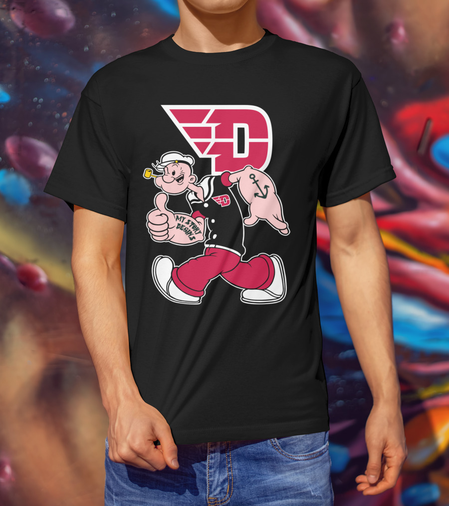 Dayton Flyers 176 Popeye Thumbs Up T-Shirt