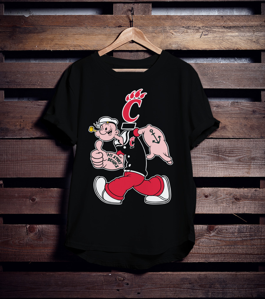Cincinnati Bearcats Popeye Anchor My Story Designs T-Shirt