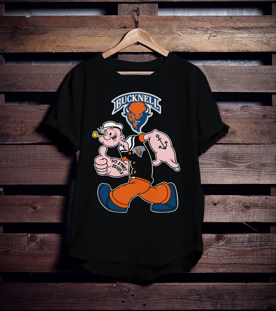 Bucknell Bison Popeye My Story Begins Anchors T-Shirt
