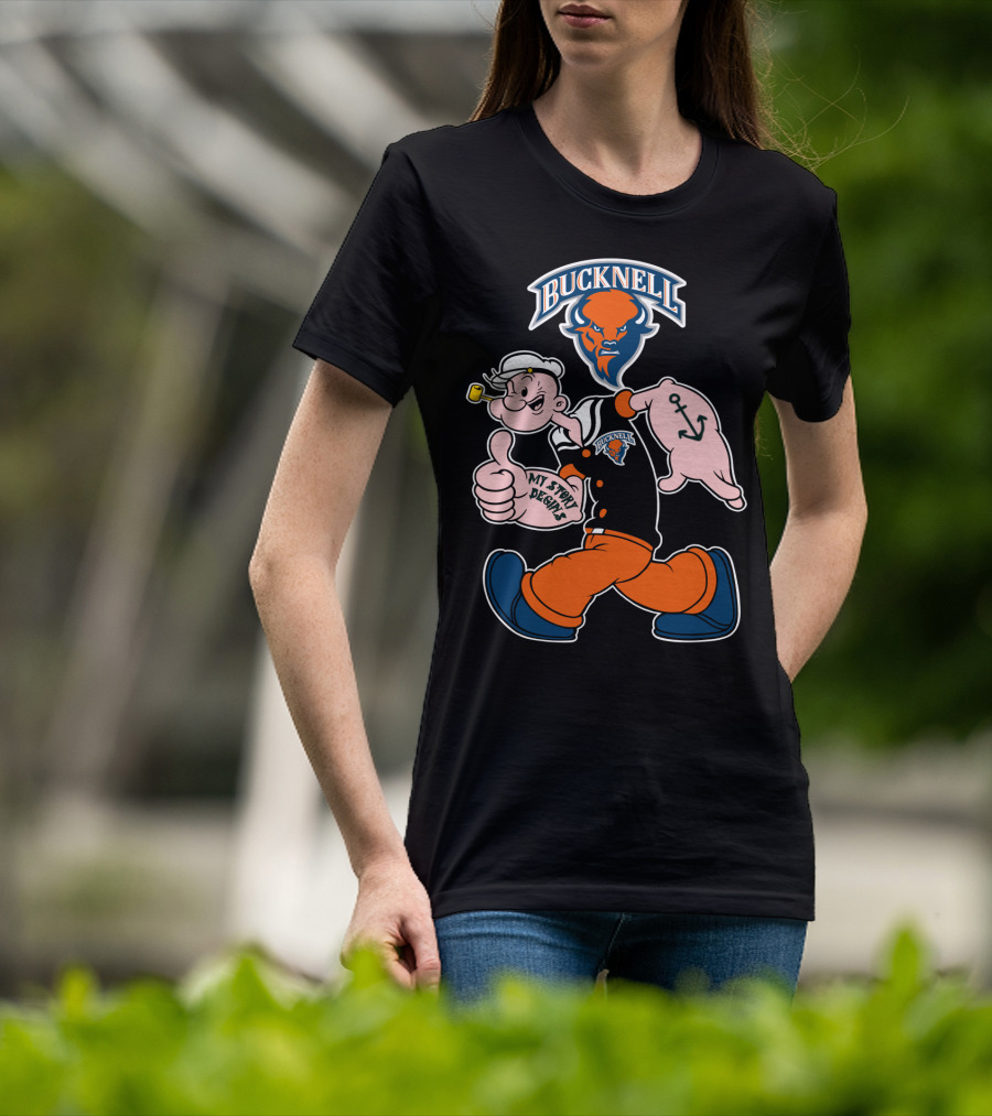 Bucknell Bison Popeye My Story Begins Anchors T-Shirt