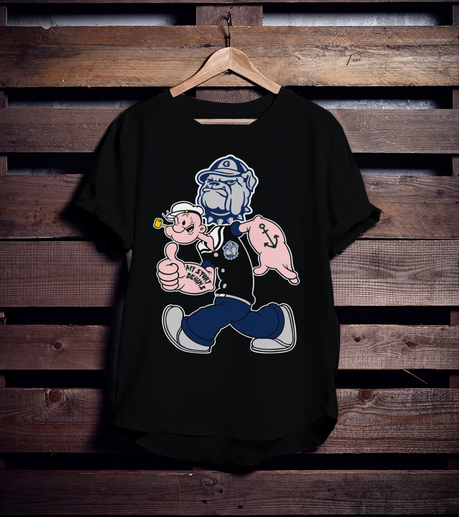 Popeye Georgetown Hoyas My Story Begins Anchor Bulldog Vintage 203 T-Shirt