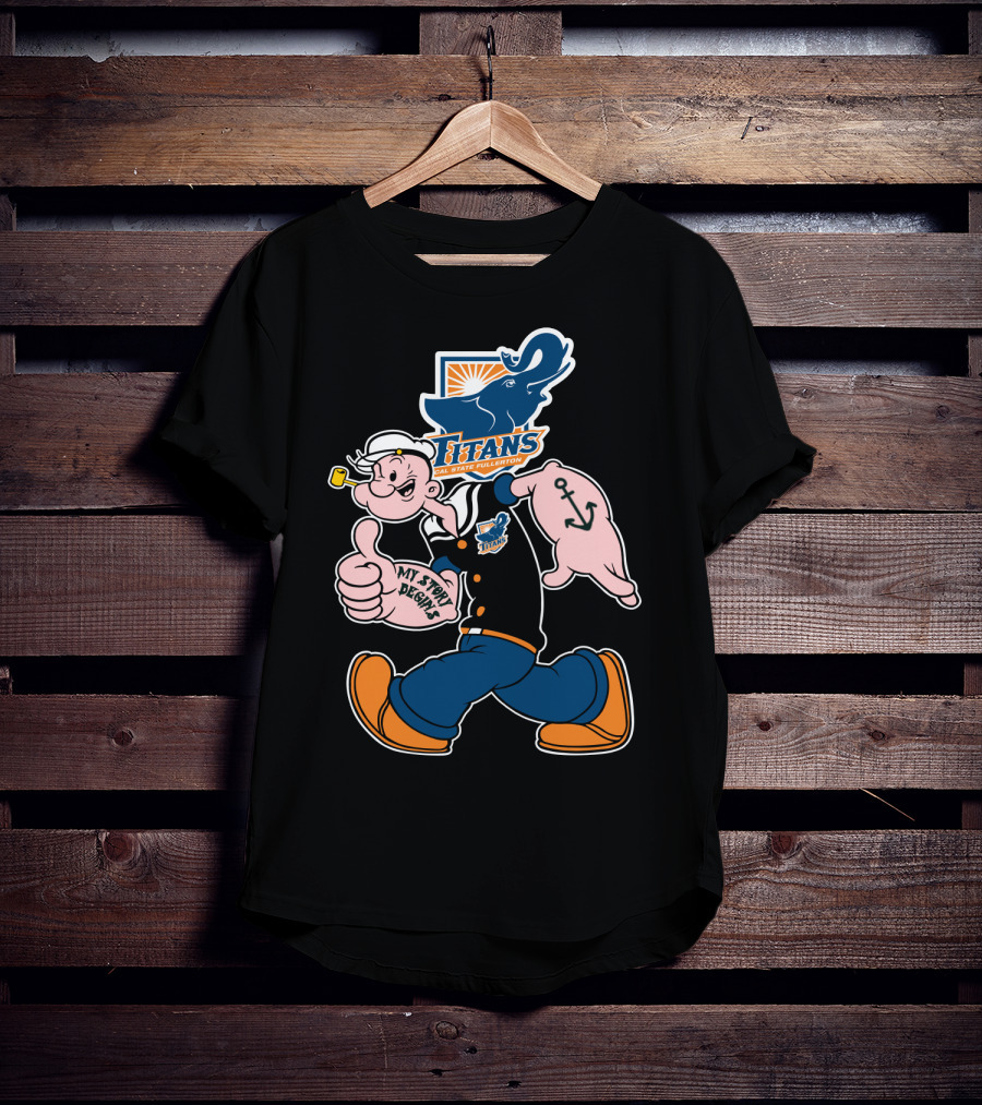 Cal State Fullerton Titans Popeye My Story Begins Anchor T-Shirt