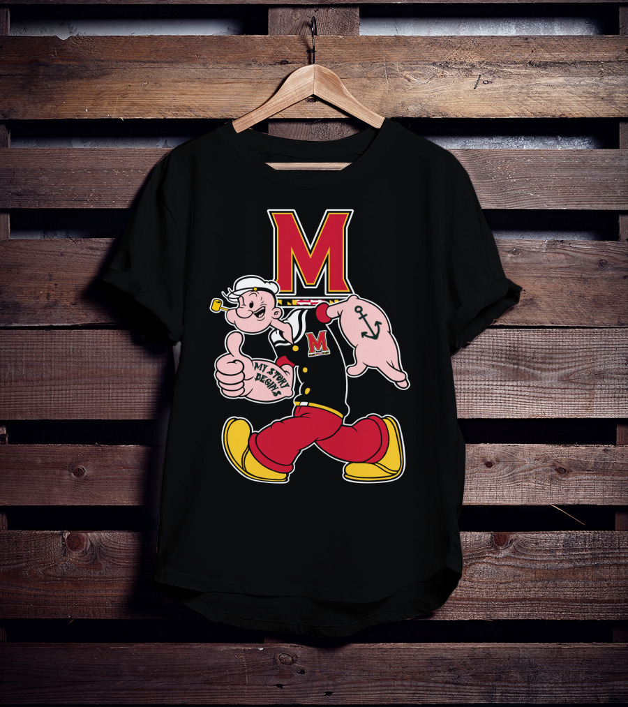M Maryland Terrapins My Story Begins Walking Sailor T-Shirt