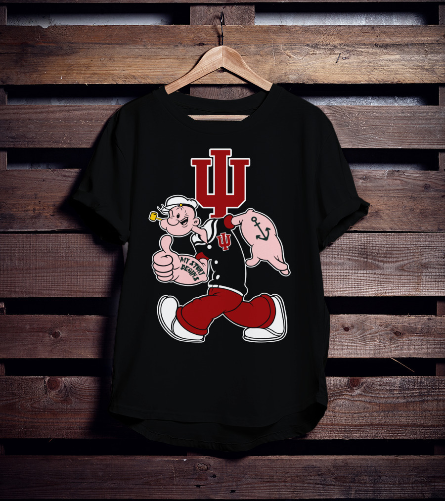 Indiana Hoosiers My Story Designs Popeye Crossover T-Shirt