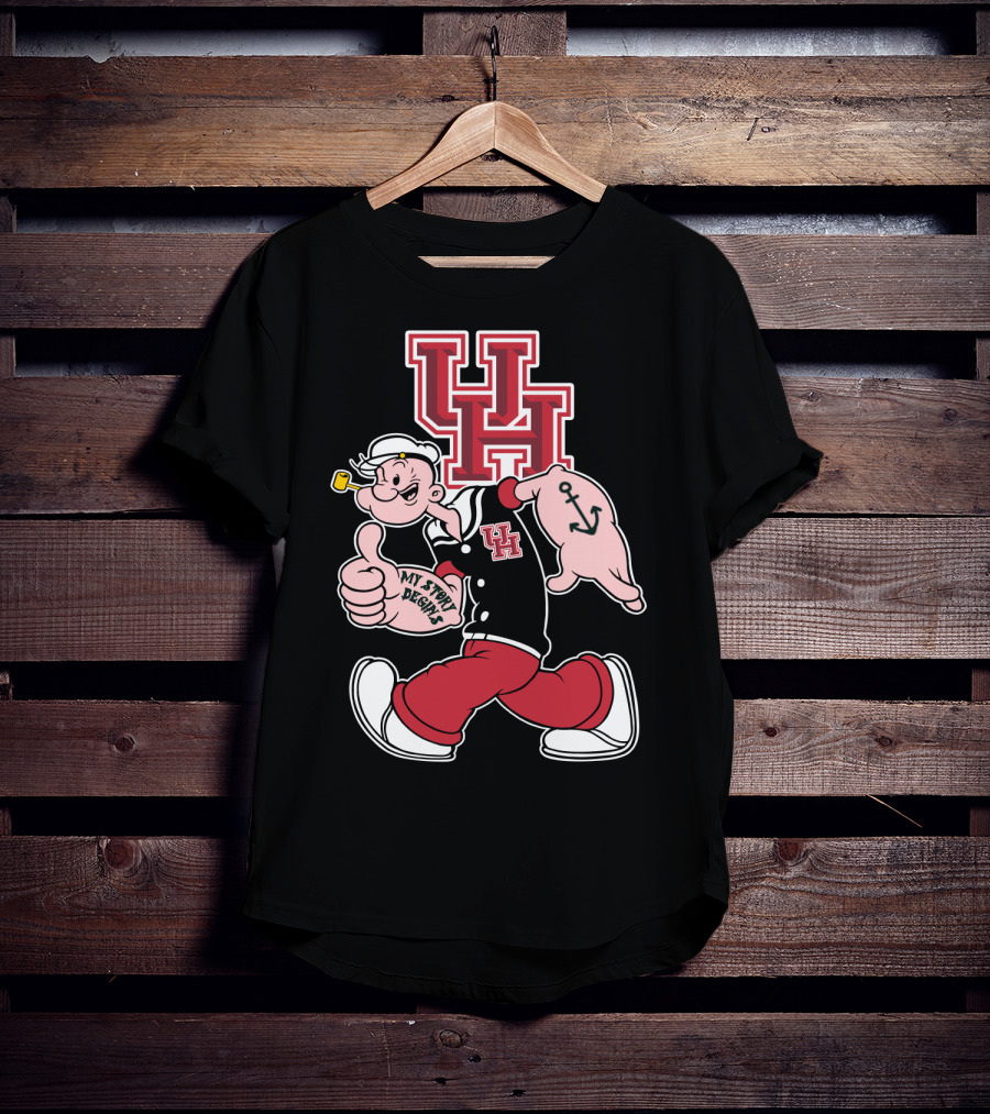 Uh Houston Cougars My Story Begins Popeye Anchor T-Shirt