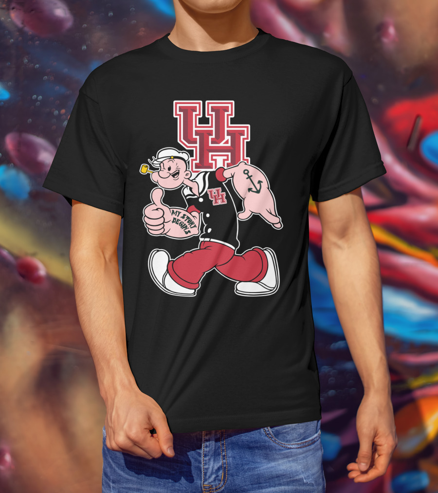 Uh Houston Cougars My Story Begins Popeye Anchor T-Shirt