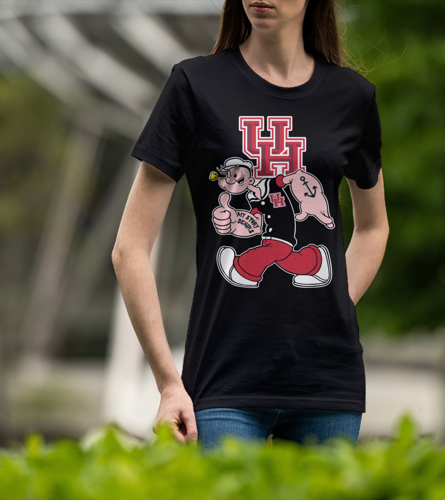 Uh Houston Cougars My Story Begins Popeye Anchor T-Shirt