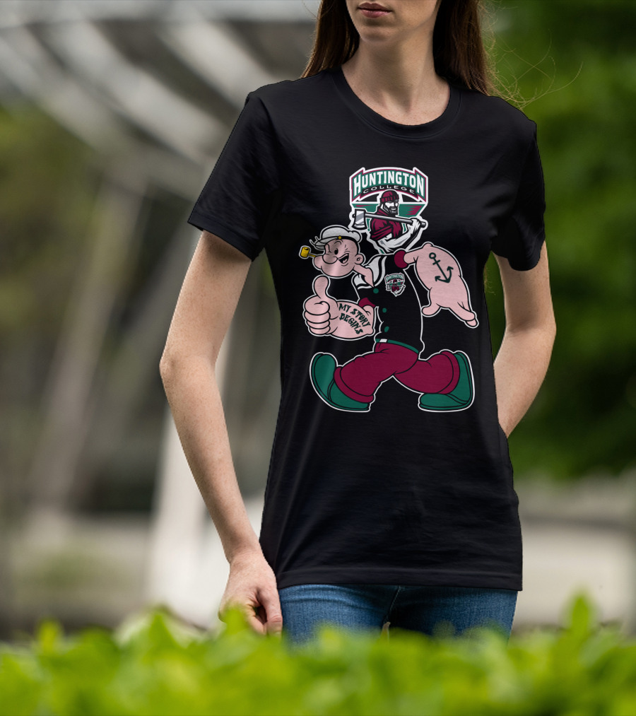 Huntington College Foresters My Story Begins Popeye Anchor T-Shirt