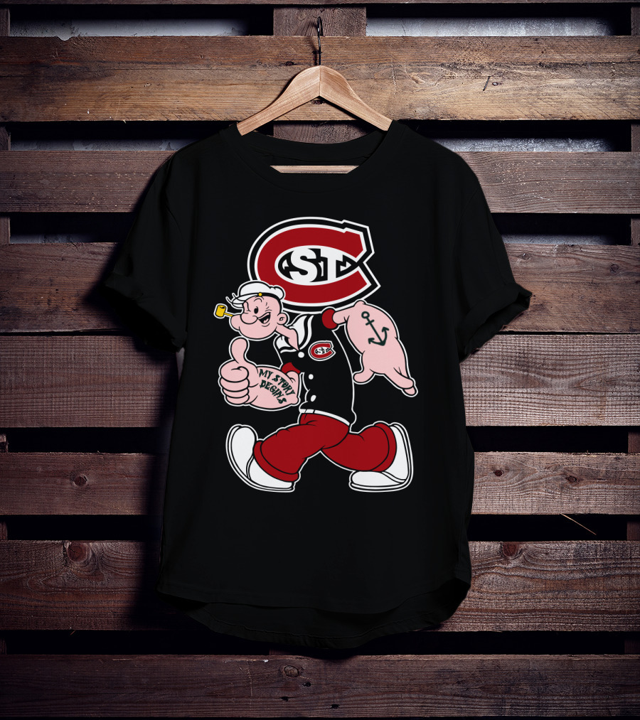 St Cloud State Huskies Scsu Popeye My Story Begins Anchor Tattoo T-Shirt