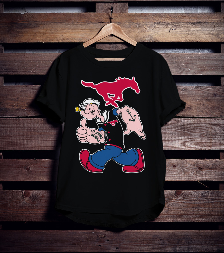 Smu Mustangs Popeye My Story Begins T-Shirt