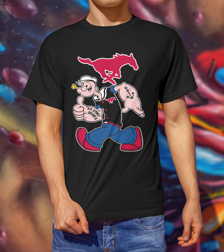 Smu Mustangs Popeye My Story Begins T-Shirt