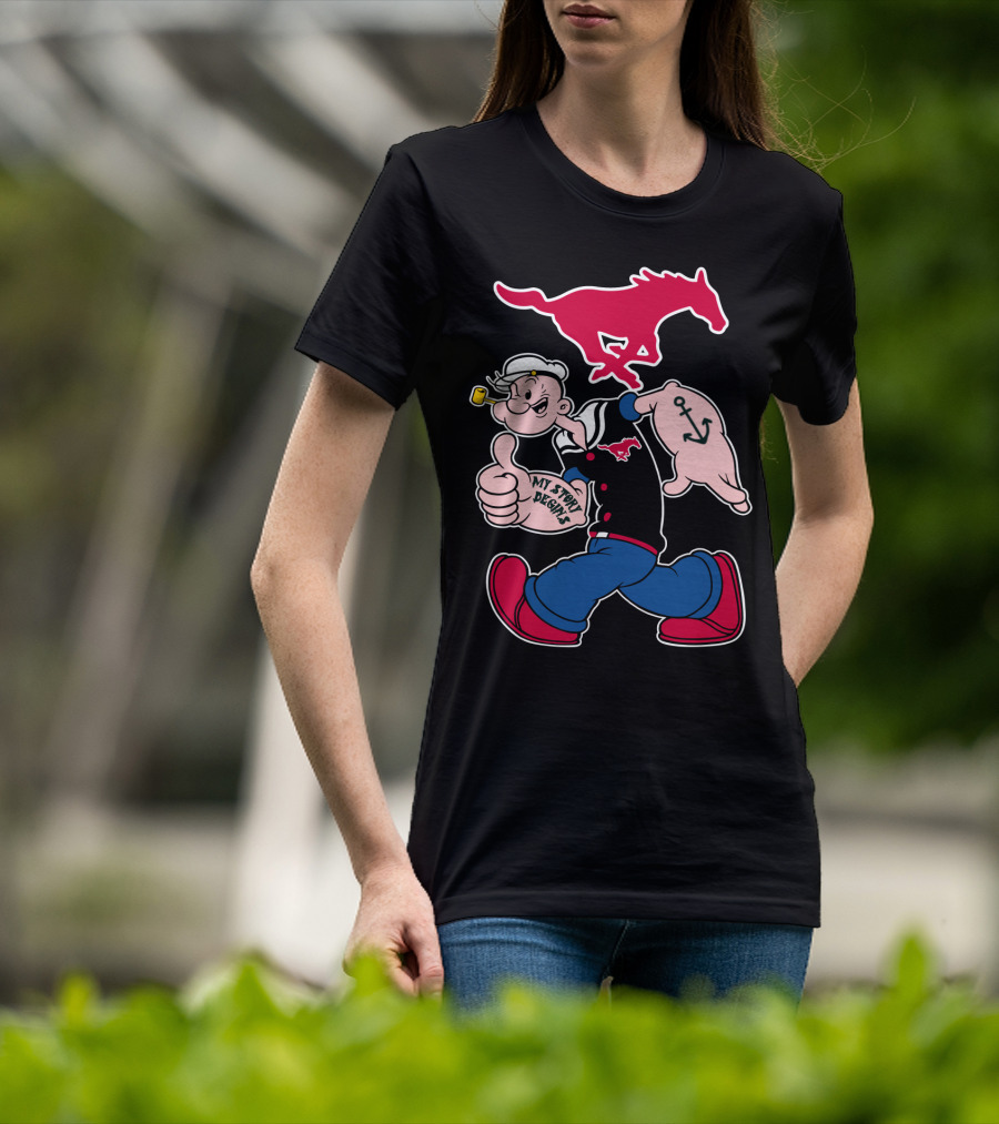 Smu Mustangs Popeye My Story Begins T-Shirt
