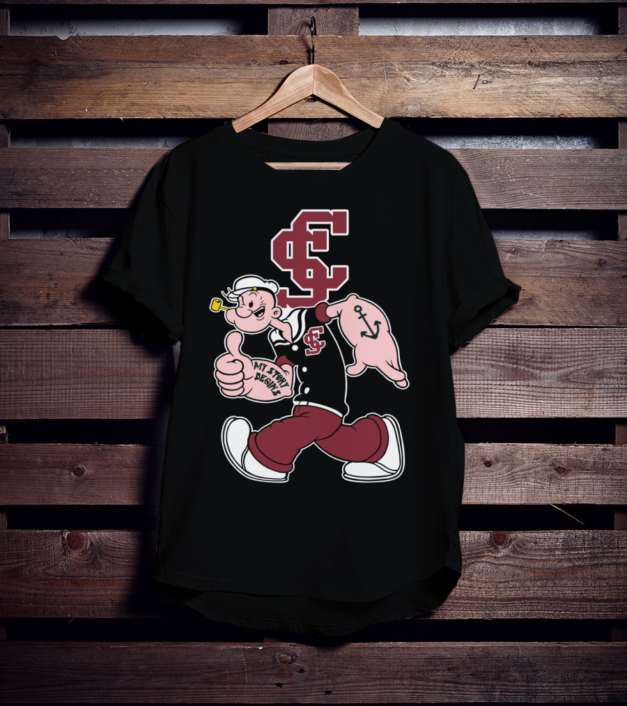 Sc Santa Clara Broncos Popeye My Story Begins T-Shirt