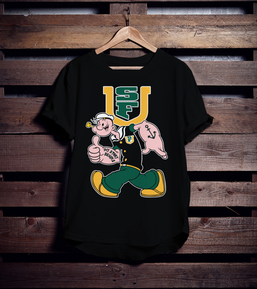 Sfu San Francisco Dons Popeye My Story Begins T-Shirt