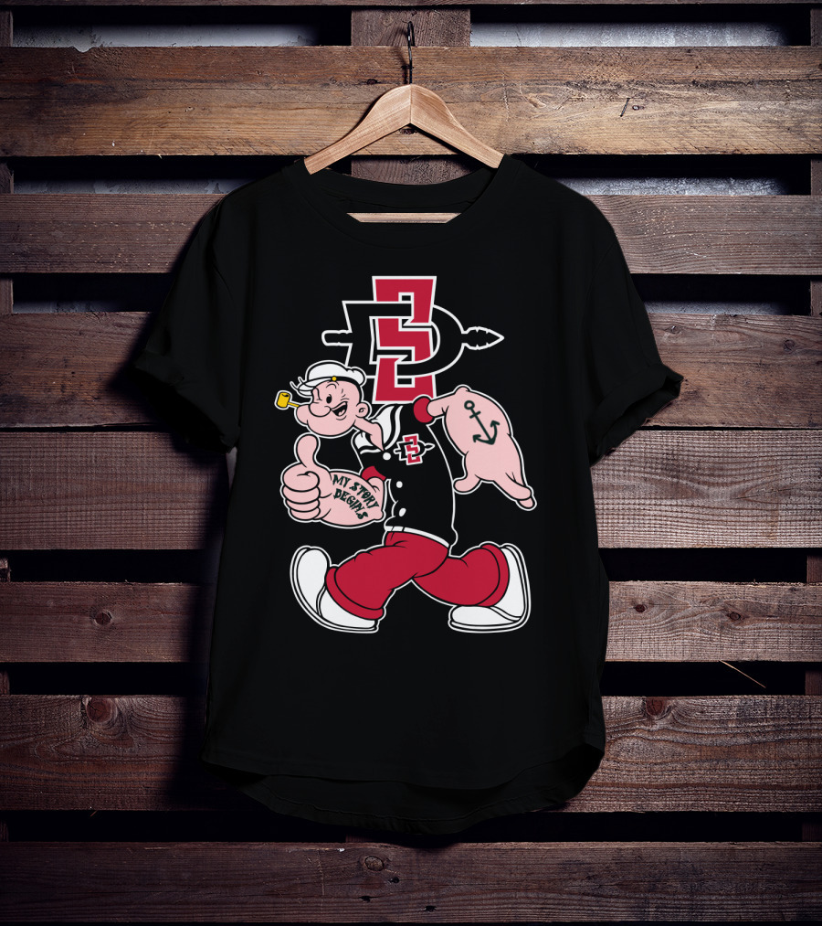San Diego State Aztecs Popeye My Story Begins Anchor T-Shirt