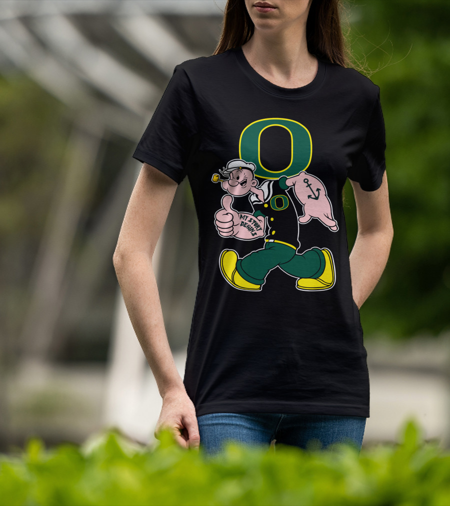 Popeye Style Oregon Ducks O Logo 302 My Story Begins T-Shirt