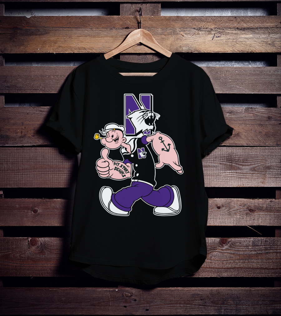 Northwestern Wildcats Popeye My Story Designs T-Shirt