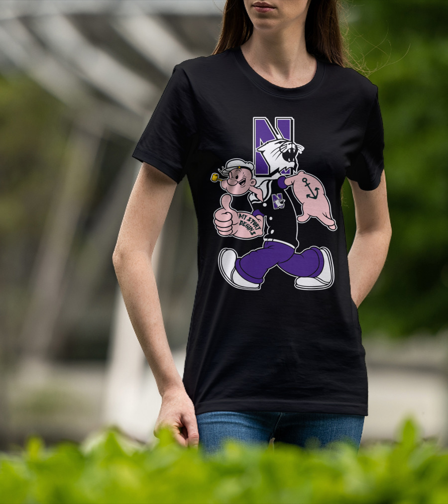 Northwestern Wildcats Popeye My Story Designs T-Shirt