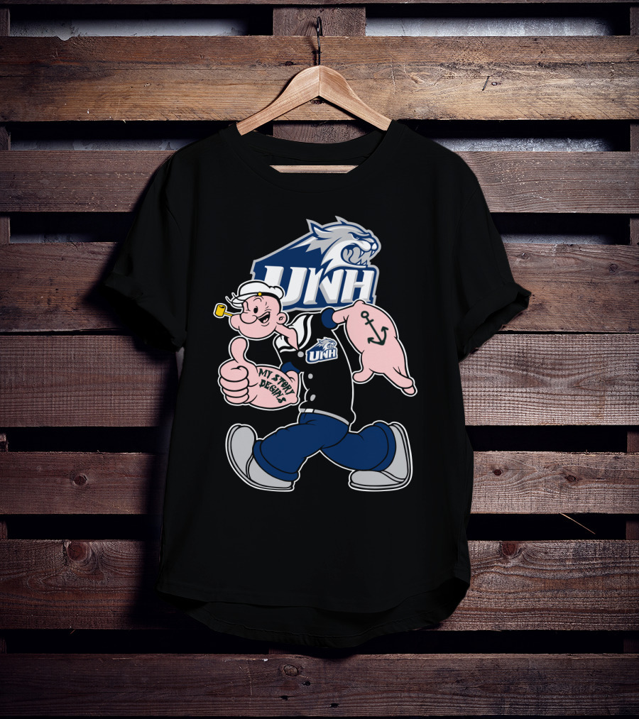 Unh Wildcats Popeye My Story Begins T-Shirt