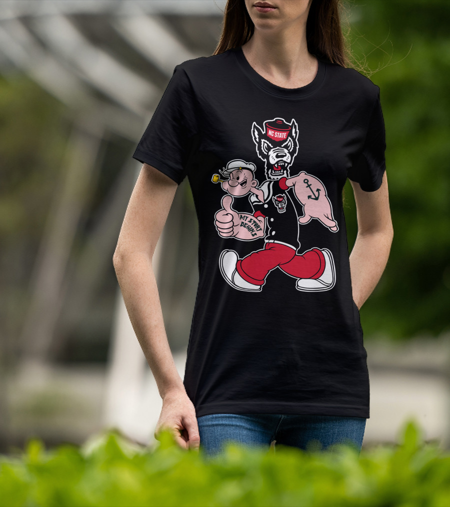 Nc State Wolfpack Popeye Mashup By My Story Designs T-Shirt