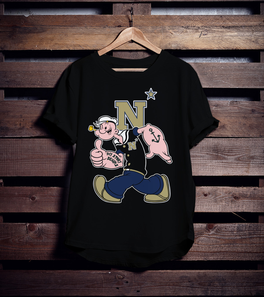 Naval Academy Midshipmen Popeye N Anchor Star T-Shirt
