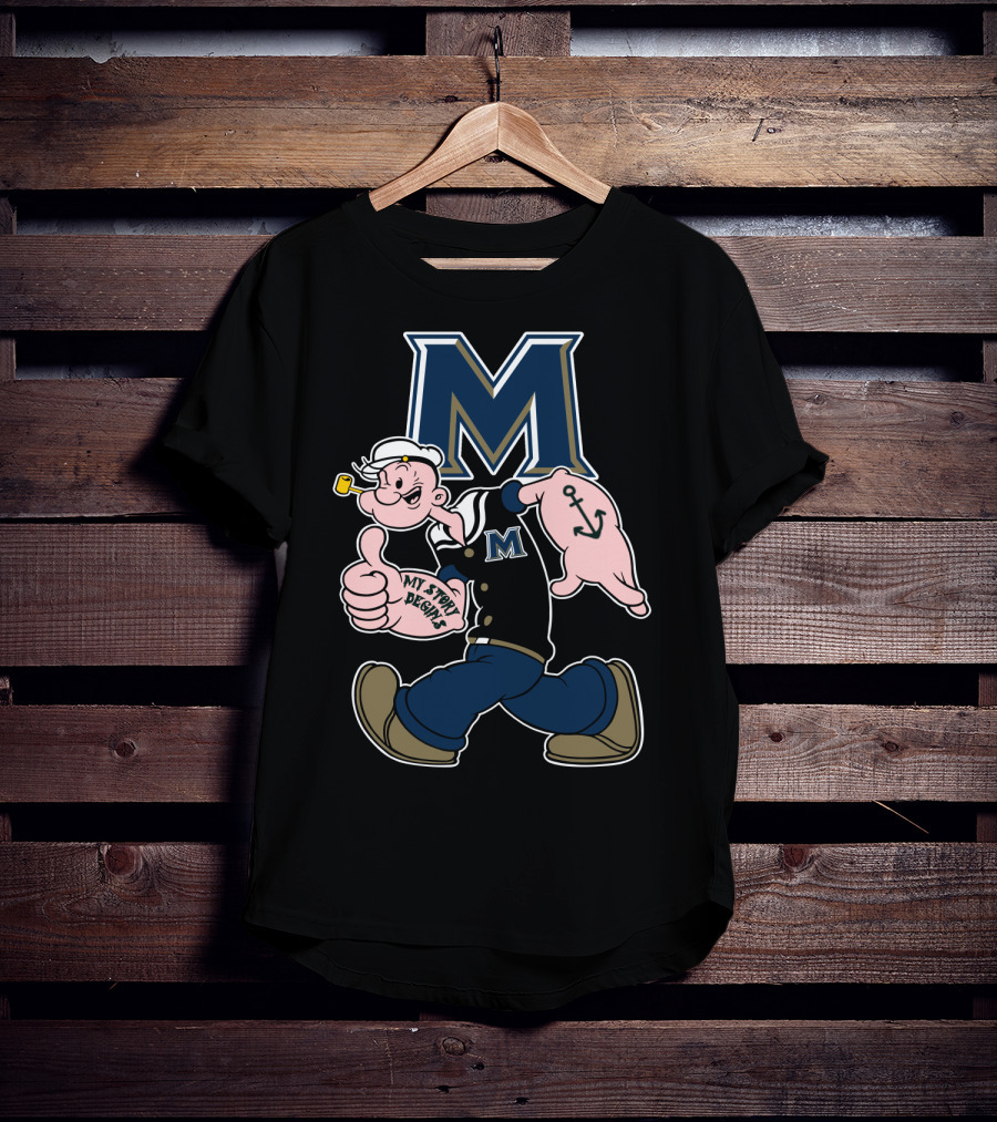 M Navy Logo Popeye Anchor My Story Begins T-Shirt